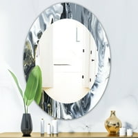 Designart 'márványos geode 13' század közepén modern tükör - ovális vagy kerek fürdőszoba tükör -