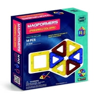Magformers elsődleges színű, piros, sárga, kék, mágneses geometriai csempe szár játék 3+