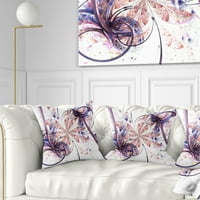 Designart Blue Pink Fraktál Virágmintázat - Absztrakt dobás párna - 16x16