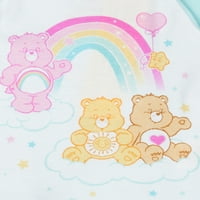 Care Bears Baby Girl Snug-fit pamut pizsama, 4 darab, méretek 9m-24m