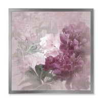 Designart 'ősi rózsaszín és lila virágok ii' hagyományos keretes művészeti nyomtatás