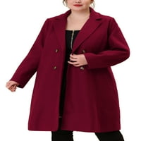 Egyedi olcsó nők plusz méretű bevágott hajtókészülék meleg téli dupla mellű kabát
