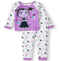 Vampirina kisgyermek lány hosszú ujjú pamut, fit fit pizsamák, 2 darabos készlet