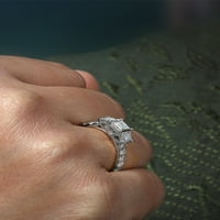 Imperial 10K sárga arany 1 ct tdw hercegnő vágott gyémánt három kő eljegyzési gyűrű