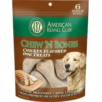 American Kennel Club Chew 'n Bones csirke ízesített kutyacsomagok csomag