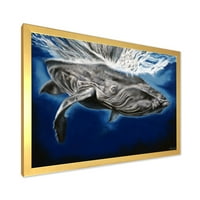 DesignArTART „A púpos bálna bezárása” tengeri és tengerparti keretes művészet nyomtatása
