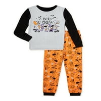 Mickey Mouse Boys Hosszú Ujjú, Hosszú Lábú Halloween Pizsama Szett, 2 Darabos, 2-10 Méretű