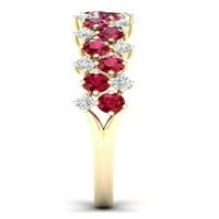 Imperial Gemstone 10K sárga arany kerek vágás Ruby 1 6ct TW Diamond női sáv