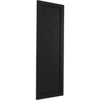 Ekena Millwork 18 W 67 H True Fit PVC Egyetlen panel Heringbone Modern stílusú rögzített redőnyök, fekete