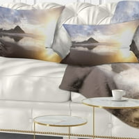 Designart naplemente a Donostia Beach -en - Seascape Drow Pillow - 12x20