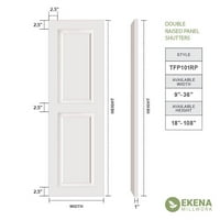 Ekena Millwork 15 W 45 H True Fit PVC Két egyenlő emelt panel redőny, fekete