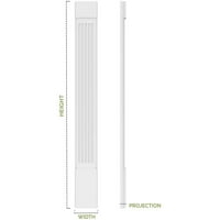 9 W 90 H 2 P Két egyenlő sík panel PVC Pilaster W dekoratív tőke és bázis