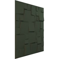Ekena Millwork 5 8 W 5 8 H Modern Square endurawall dekoratív 3D -s fali panel, Ultracover Satin Hunt Club Green