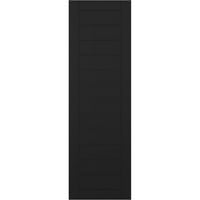 Ekena Millwork 15 W 44 H True Fit PVC vízszintes Slat keretes modern stílusú rögzített redőnyök, fekete