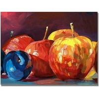 Védjegy Art érett szilva és alma vászon fali művészet, David Lloyd Glover
