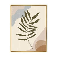 Designart 'Absztrakt botanikus minimalista levél a földi hangon.