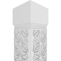 Ekena Millwork 10 W 9'H kézműves klasszikus négyzet alakú nem társított Hampton Fretwork oszlop W Standard Capital & Standard