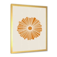 Designart 'Orange Radiant Sun i' Modern keretes művészeti nyomtatás
