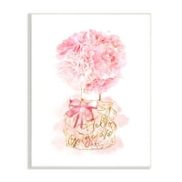 Stupell Industries Hello gyönyörű rózsaszín szegfű virágvirág Glam üveg, 19, Design: Ziwei Li