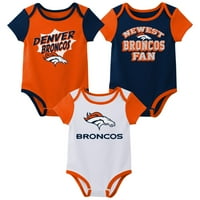 Denver Broncos NB INF Boy 3PK Onesie 9K1N3FGVS 12M