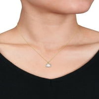 1- Carat T.G.W. Opal és Carat T.W. Gyémánt 10KT sárga arany 3-pc négyzet alakú halo gyűrű, fülbevalók és medál lánckészlettel