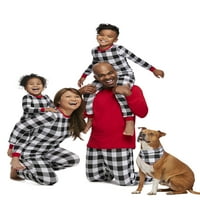 Jolly Jammies Fekete -fehér Buffalo Check illesztő család karácsonyi pizsama készlet