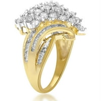 Carat T.W. Gyémánt 10KT sárga arany divatcsoport gyűrű