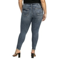Ezüst Jeans Co. női plusz méret Suki Mid Rise Skinny Láb farmer derékméret 12-24