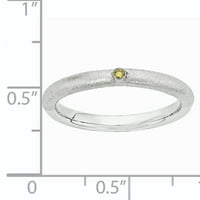 Sárga gyémánt sterling ezüst gyűrű