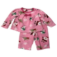 Carters csecsemő- és kisgyermek lányok rózsaszín gyapjú Mikulás és Hóember Pizsama 12m
