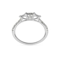 Imperial 10K fehérarany 1 ct tdw hercegnő vágott gyémánt három kő eljegyzési gyűrű