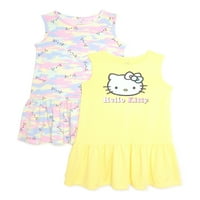 Hello Kitty Girls ujjatlan ruhák, 2-csomag, méret 4-12
