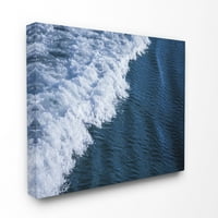 Stupell Home Dekor Blue Ocean Wave Crash Fotó Vászon Wall Art harmadik és fal