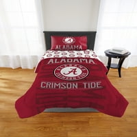 Alabama Crimson Tide Vigasztaló Szett, Teljes Királynő, Hovatartozás Design, Csapat Színek, Poliészter, Készlet