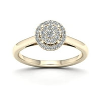 1 4ct tdw gyémánt 10k sárga arany klaszter eljegyzési gyűrű