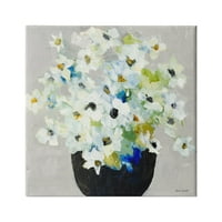 Stupell Industries kifejező fehér virág csokor absztrakt Bloom festmények Galéria-csomagolt vászon nyomtatás Wall Art, 36x36
