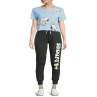 Snoopy női junior Skimmer rövid ujjú grafikus póló