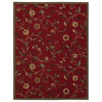 Ottomanson klasszikusok nem csúszásgumi gumi hátsó virágbeltéri szőnyeg, 3'3 5 ', piros