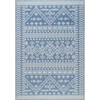 Nuloom Kandace törzsi beltéri kültéri szőnyeg, 6 ', kék