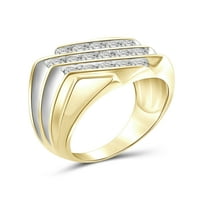 1. Carat T.W. Fehér gyémánt 10K sárga arany férfi gyűrű