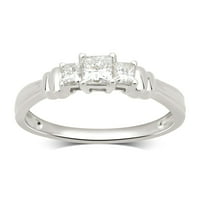 Carat T.W. Hercegnő Diamond 14K fehér arany kő eljegyzési gyűrű