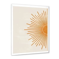 Designart 'Orange Sun Print a bézs i' Modern keretes művészeti nyomtatás