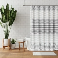 Zenna Home Grey Hammam Fringe szövet zuhanyfüggöny, 70 72