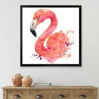 Designart 'A Pink Flamingo I' Absztrakt portréja 'Farmhouse keretes művészeti nyomtatás