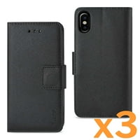 IPhone X iPhone XS 3-in-pénztárca-tok, fekete színben az Apple iPhone 3-csomaghoz való használathoz