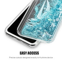 3D téli szikrázó csillogó vízesés telefon tok az Apple iPhone XS -hez - Interaktív víz folyékony kaszkád úszó hógömb dinamikus