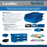 Triton Products® Locbin 26 darabos fali tárolóegység 5-3 8 L 4-1 8 W 3 H Illítésű Poly tálcák, 24 kt, falra szerelt sínek 8-3