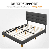 Alden Design Kárpitozott Tufted Platform Teljes ágy, sötétszürke
