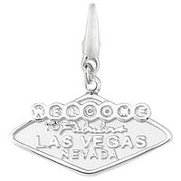 Női sterling ezüst üdvözlöm a Las Vegas-i clip-on varázst