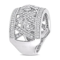 Carat T.W. Gyémánt 10KT Fehér Arany OpenWork Filigree Ring